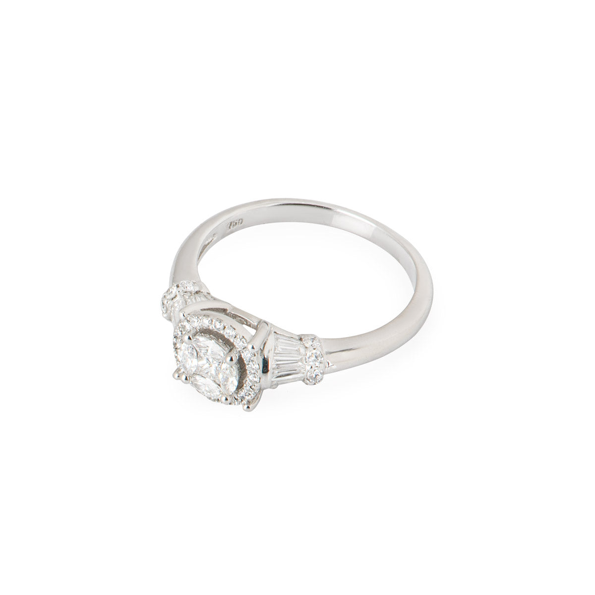 White Gold Diamond Cluster Ring 0.71CT