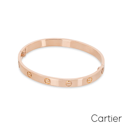 Cartier Rose Gold Plain Love Bracelet Size 20 B6035620