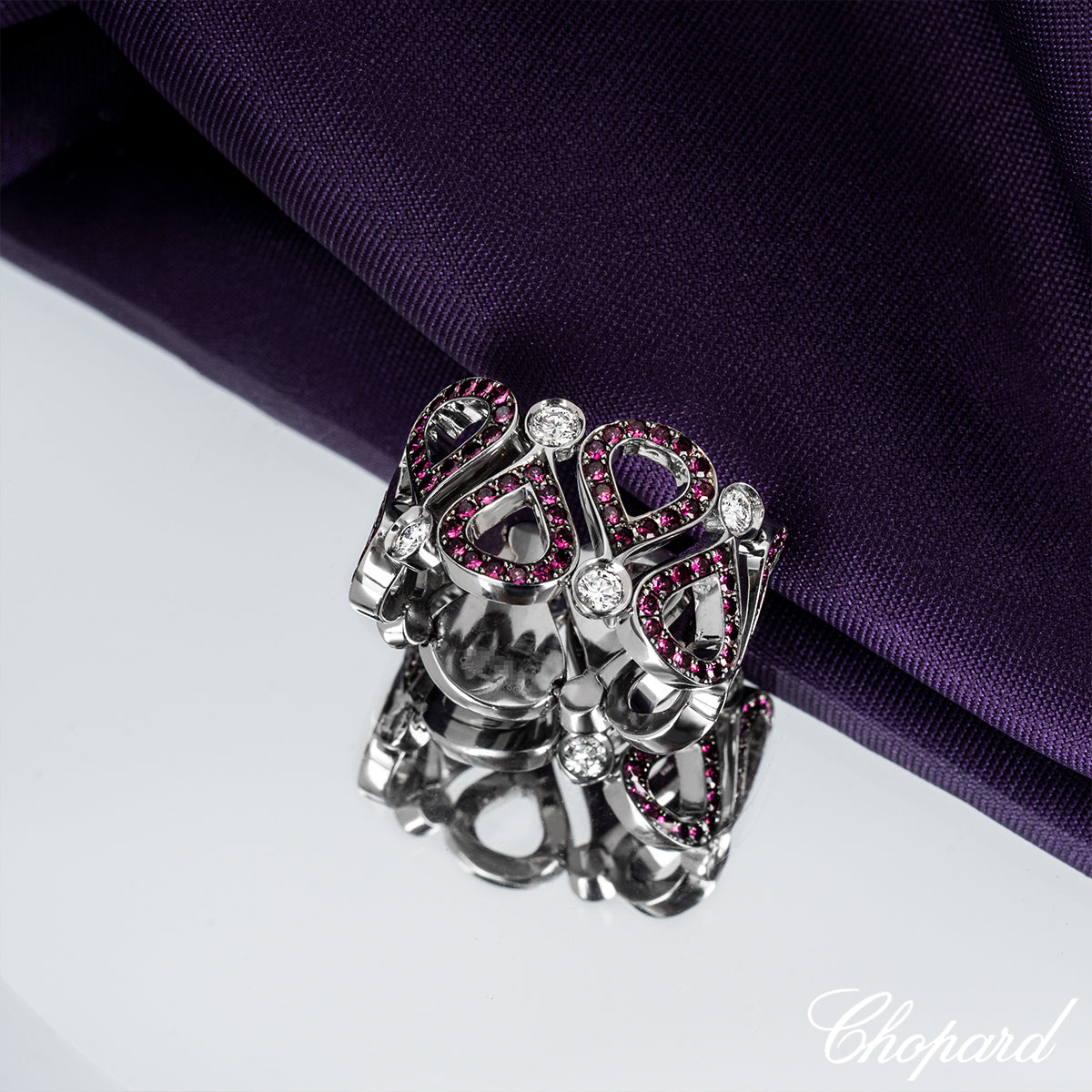 Chopard White Gold Ruby & Diamond Pushkin Ring 82/3935-0