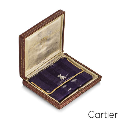 Cartier Vintage Silk Purse With Yellow Gold And Diamond