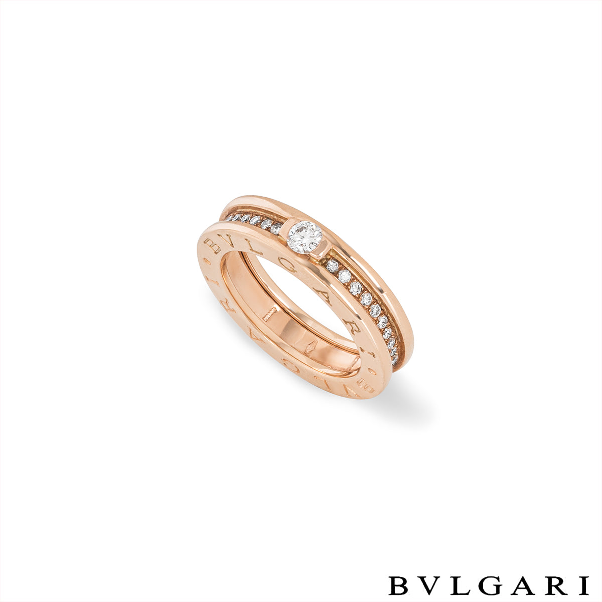 Bvlgari Rose Gold Diamond B.ZERO1 Ring 0.30CT F/VVS2