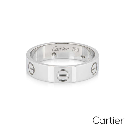 Cartier White Gold Plain Love Ring Size 53 B4084700