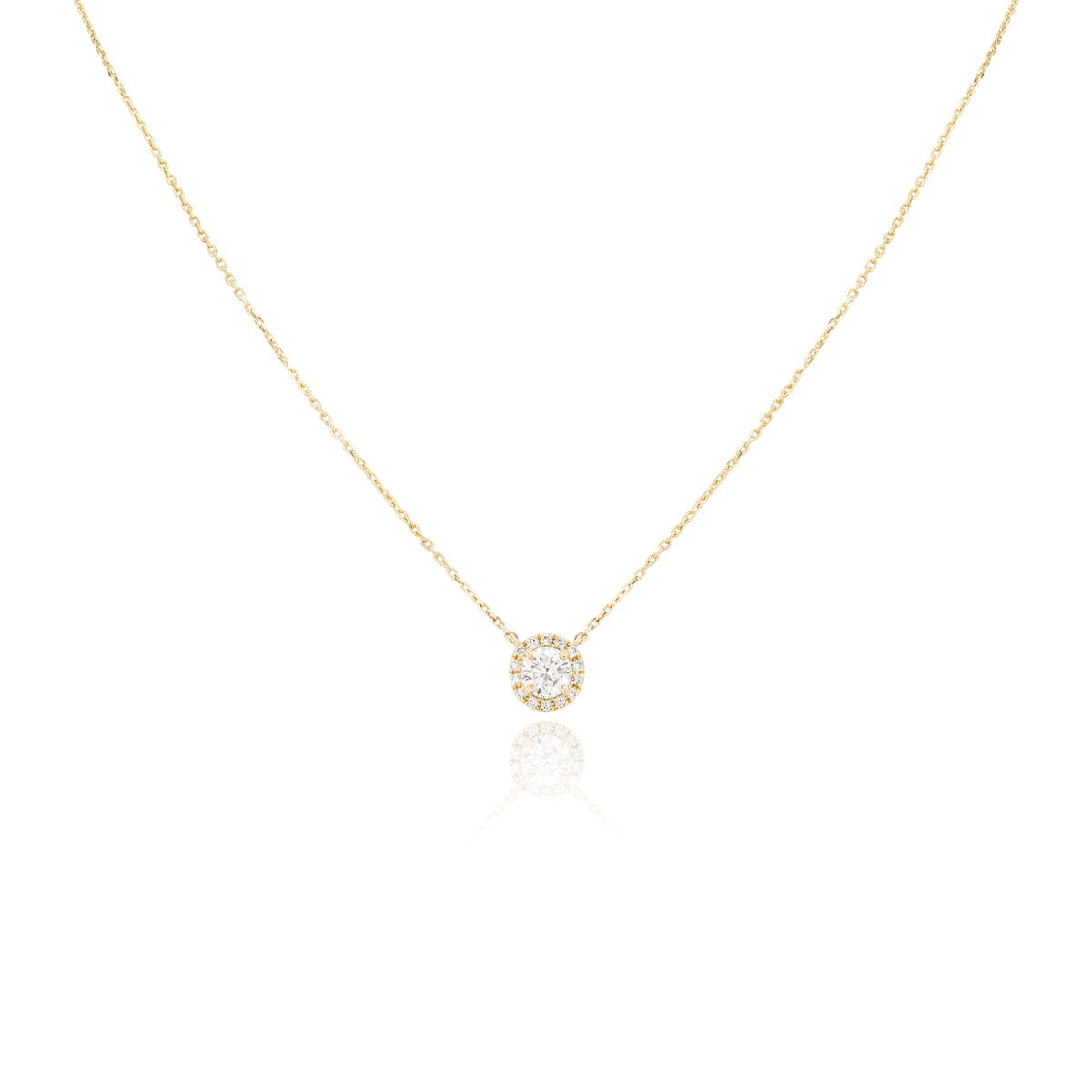 Yellow Gold Diamond Halo Pendant 0.53CT H/SI2