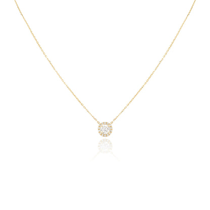 Yellow Gold Diamond Halo Pendant 0.53CT H/SI2