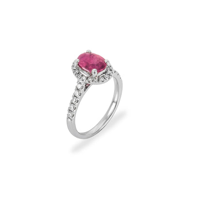 White Gold Ruby & Diamond Ring 1.28CT