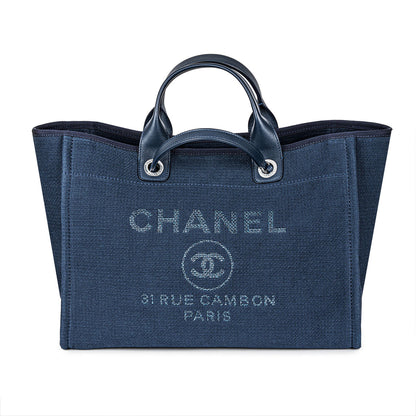 Chanel Blue Deauville Grand Shopping Tote Bag