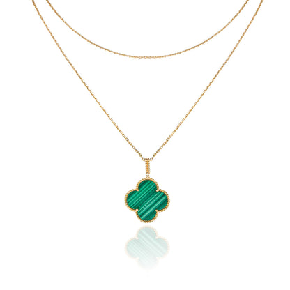 Van Cleef & Arpels Yellow Gold Malachite Magic Alhambra Long Necklace VCARO3MG00