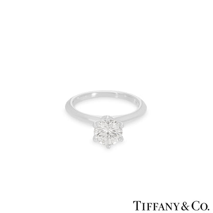 Tiffany & Co. Platinum Round Brilliant Cut Diamond Setting Ring 1.08CT I/VS1 Xxx