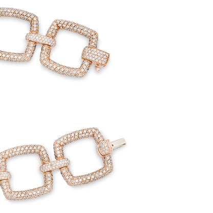 Rose Gold Brown & White Diamond Link Bracelet 13.65CT Tdw