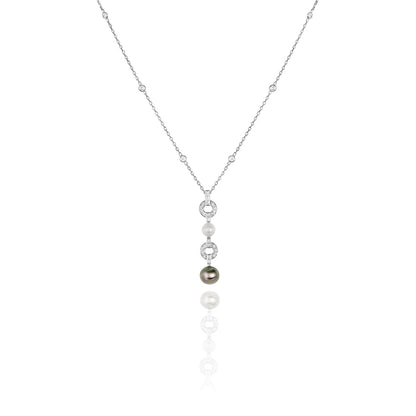 Cartier White Gold Pearl & Diamond Himalia Necklace