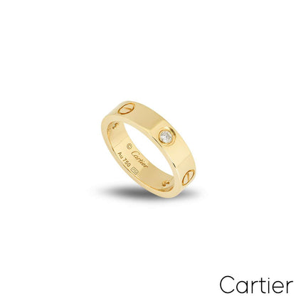 Cartier Yellow Gold Half Diamond Love Ring Size 49 B4032400