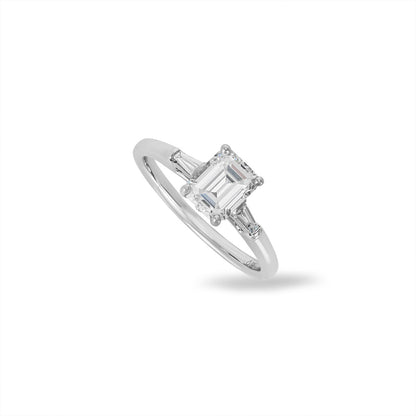 White Gold Emerald Cut Diamond Ring 1.01CT E/SI1