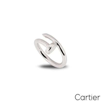 Cartier White Gold Plain Juste Un Clou Ring Size 50 B4099200