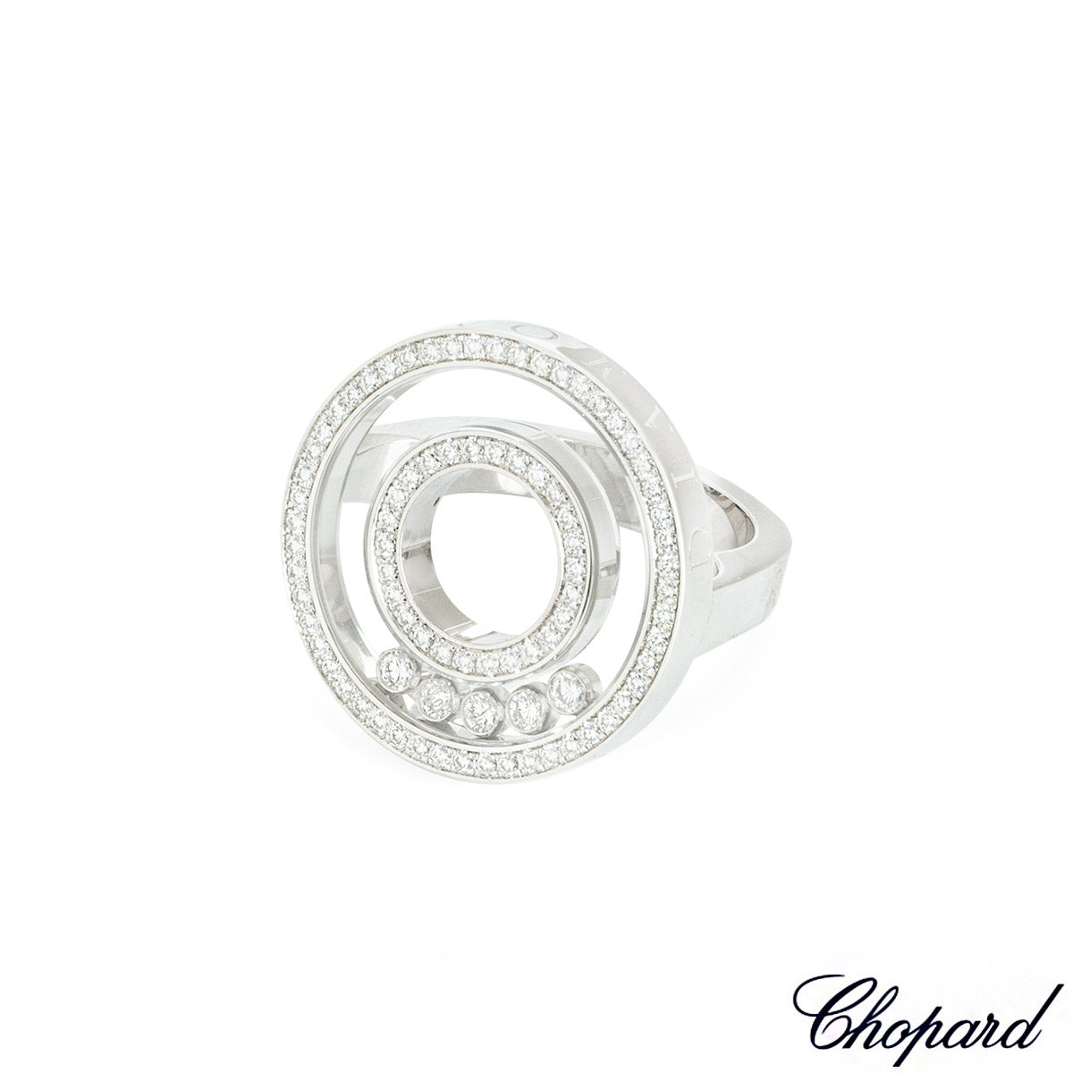 Chopard White Gold Happy Diamonds Ring 82/6244-020