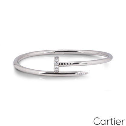 Cartier White Gold Diamond Juste Un Clou Bracelet Size 20 B6048720