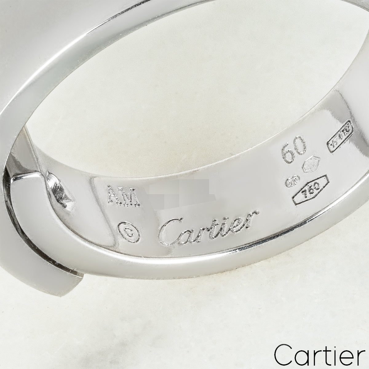 Cartier White Gold Diamond Anniversary Ring Size 60