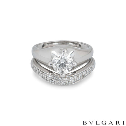 Bvlgari Platinum Diamond Corona Bridal Set 1.01CT G/VVS2