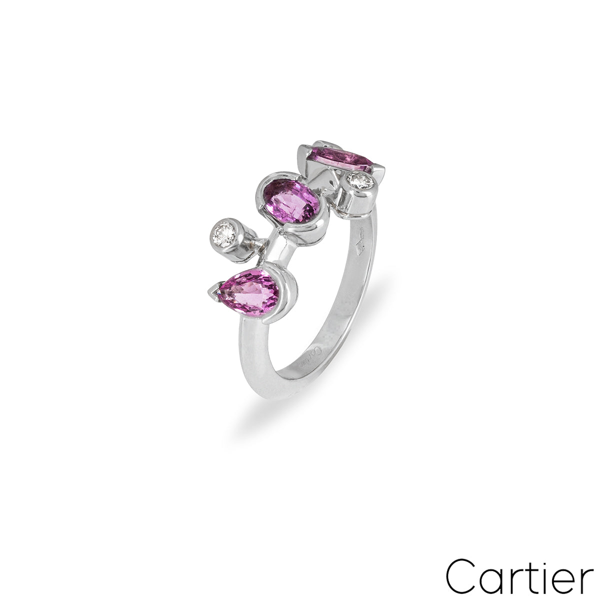 Cartier Platinum Pink Sapphire & Diamond Meli Melo Ring