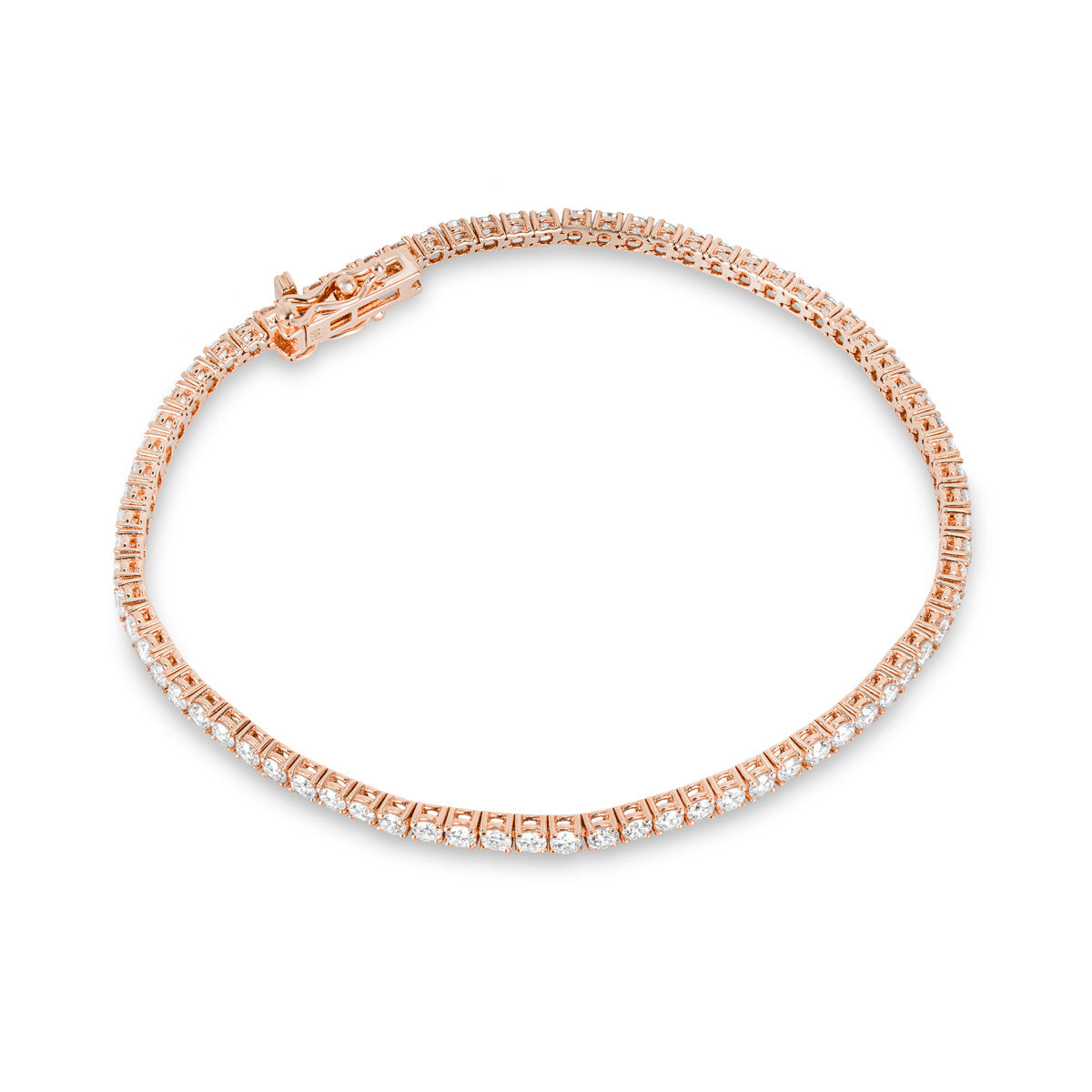 Rose Gold Diamond Tennis Bracelet 2.96CT Tdw