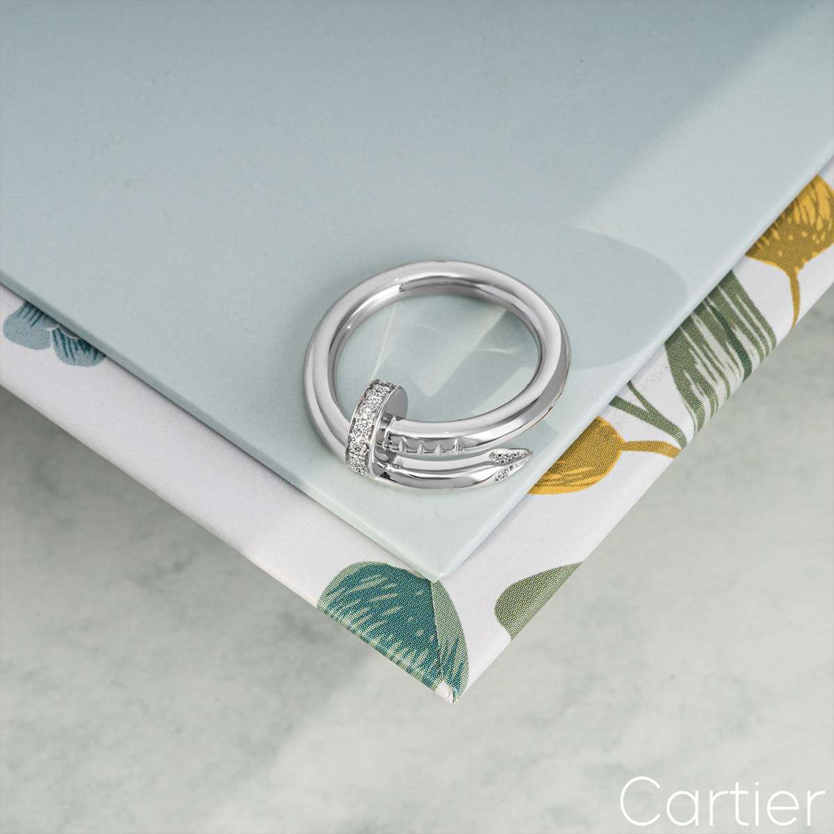 Cartier White Gold Diamond Juste Un Clou Ring Size 56 B4092700