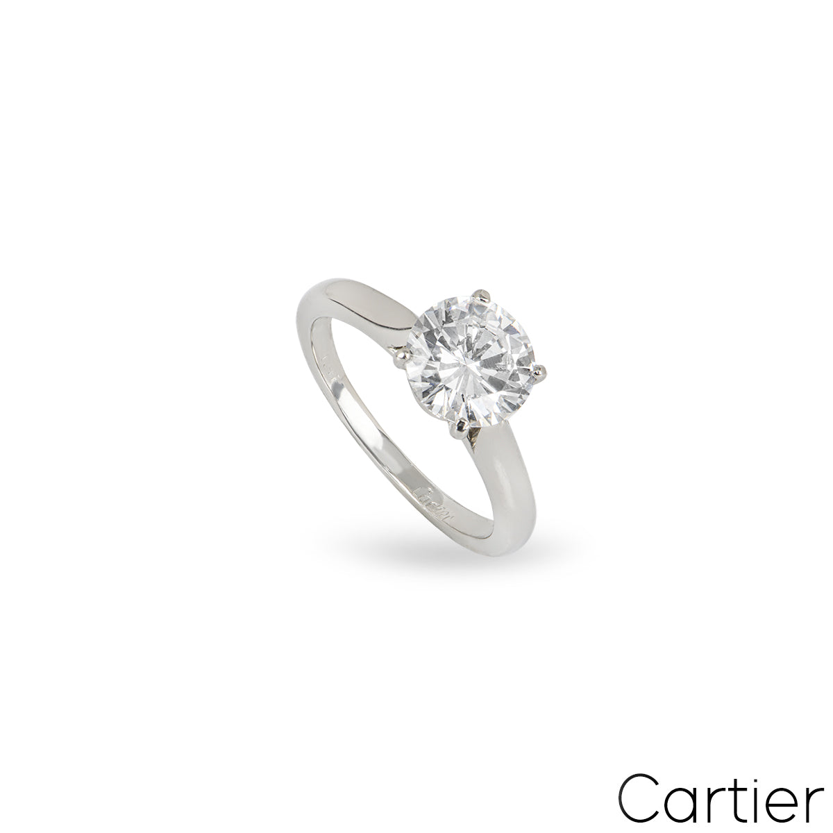 Cartier Platinum Round Brilliant Cut Diamond Ring 1.51CT D/VVS2