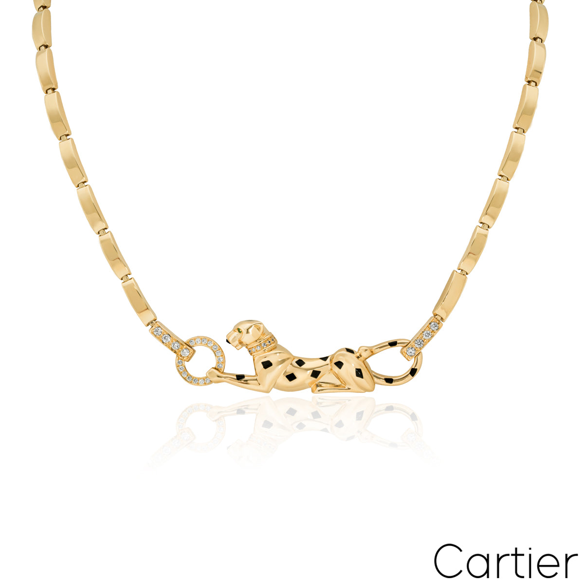 Cartier Yellow Gold Diamond Panthère De Cartier Necklace N7059200