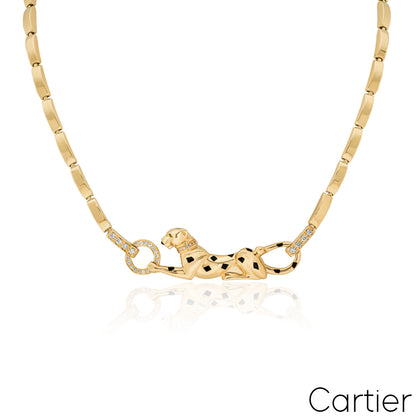 Cartier Yellow Gold Diamond Panthère De Cartier Necklace N7059200