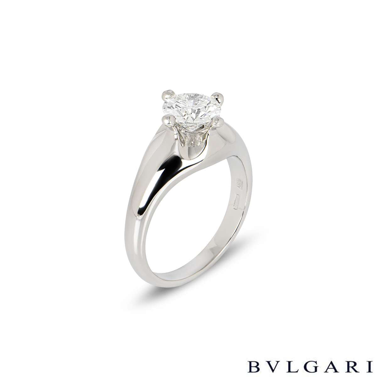 Bvlgari Platinum Diamond Corona Ring 1.11CT F/VVS1