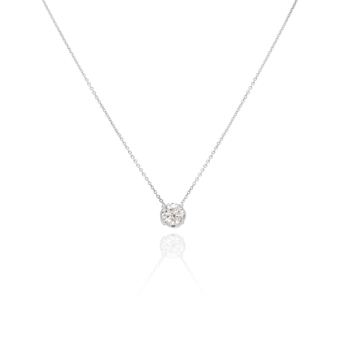 Bvlgari White Gold Diamond Corona Necklace 1.02CT H/if