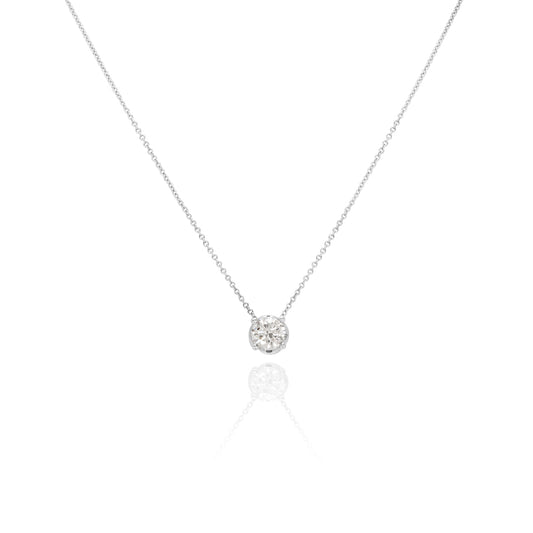 Bvlgari White Gold Diamond Corona Necklace 1.02CT H/if