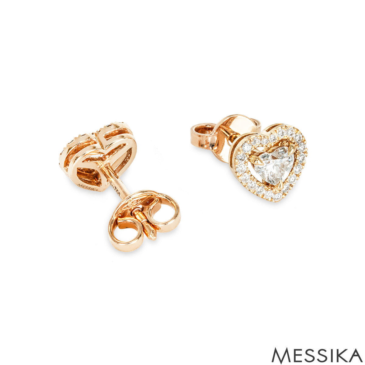 Messika Rose Gold Joy Cœur Heart Diamond Earrings 0.30CT 11562-Pg