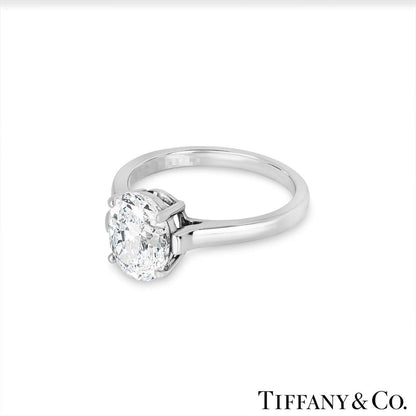 Tiffany & Co. Platinum Oval Cut Diamond Ring 2.06CT D/VVS2