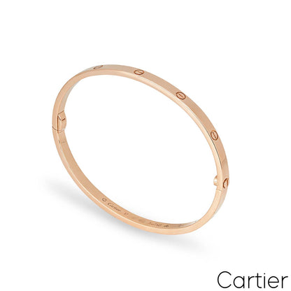 Cartier Rose Gold Plain Love Bracelet Sm Size 16 B6047316