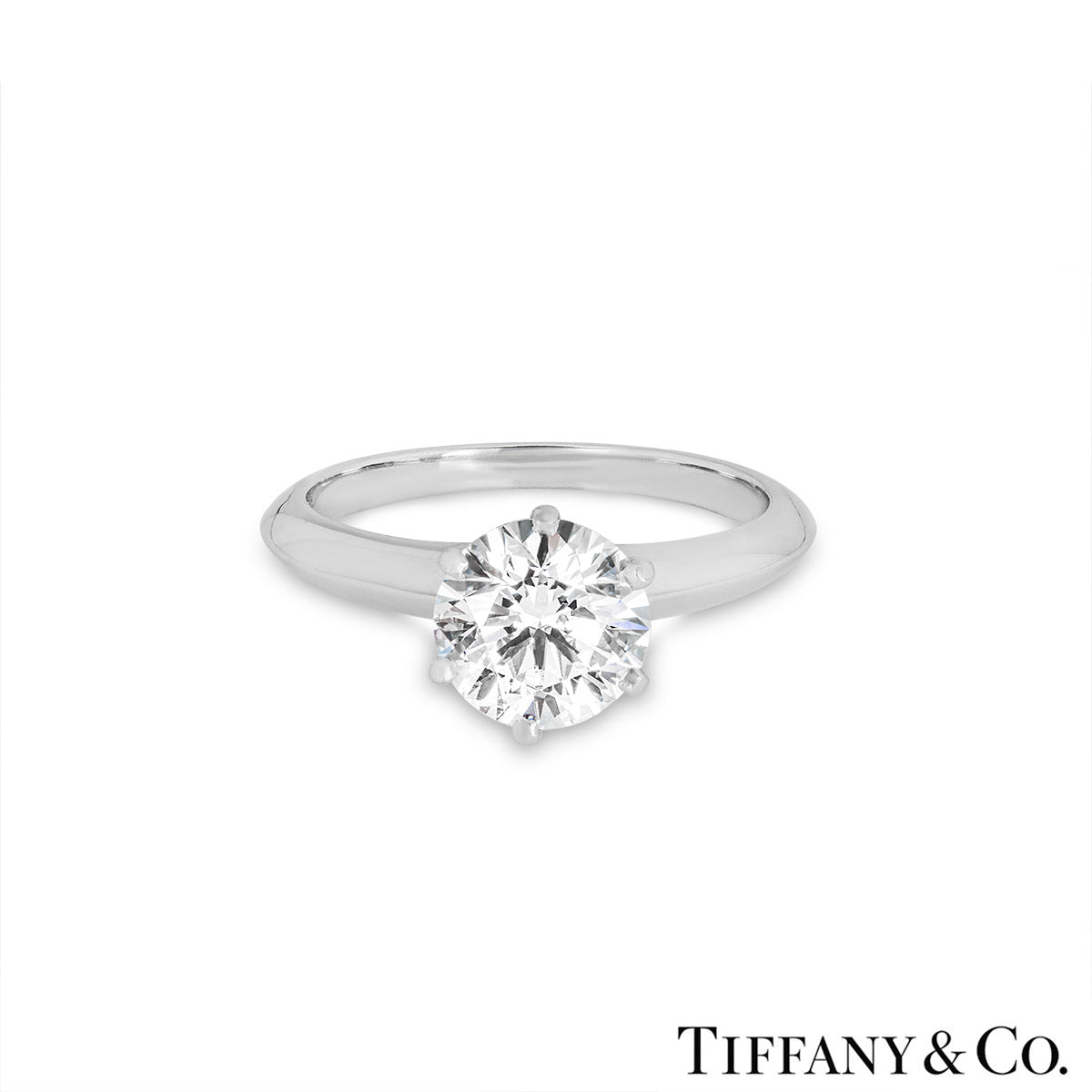 Tiffany & Co. Platinum Round Brilliant Cut Diamond Setting Ring 1.53CT E/VVS1