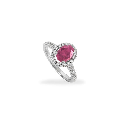 White Gold Ruby & Diamond Ring 1.28CT