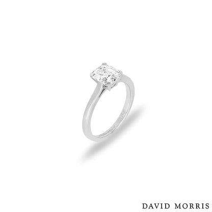 David Morris Platinum Emerald Cut Ring 1.73CT D/VS2