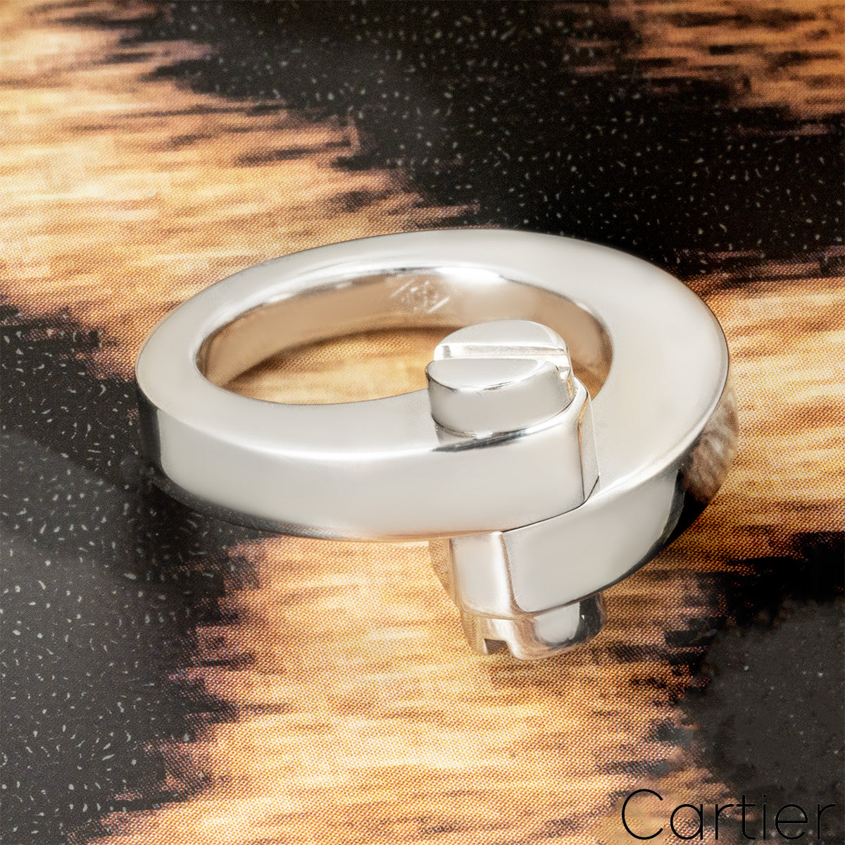 Cartier White Gold Menotte Ring Size 47