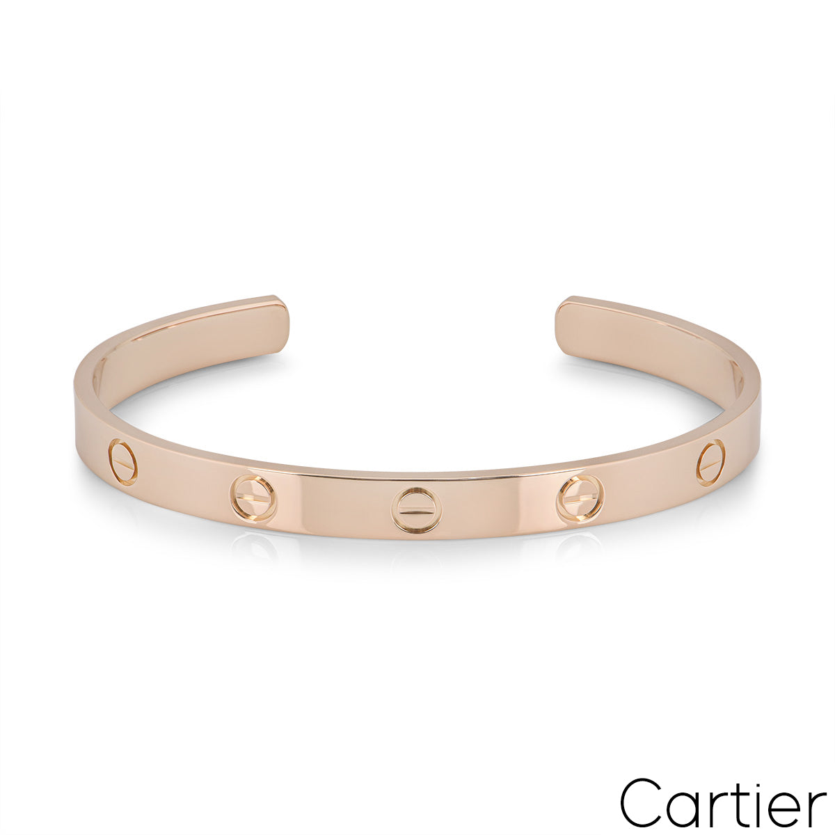 Cartier Rose Gold Plain Cuff Love Bracelet Size 16 B6032616