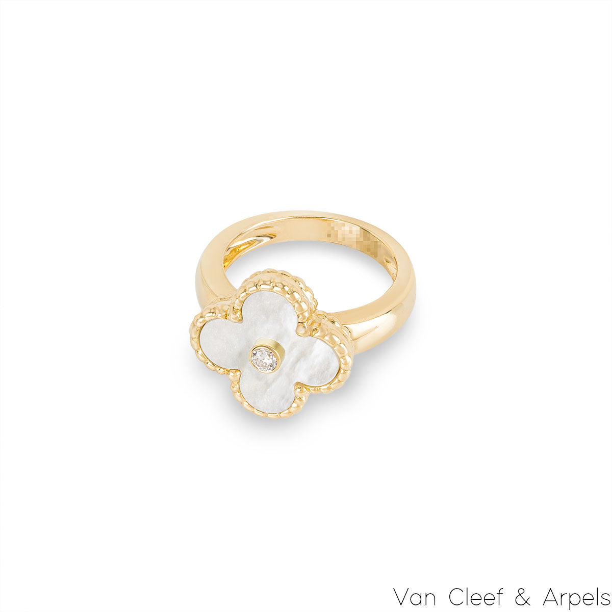 Van Cleef & Arpels Yellow Gold Mother Of Pearl Vintage Alhambra Ring VCARA41100