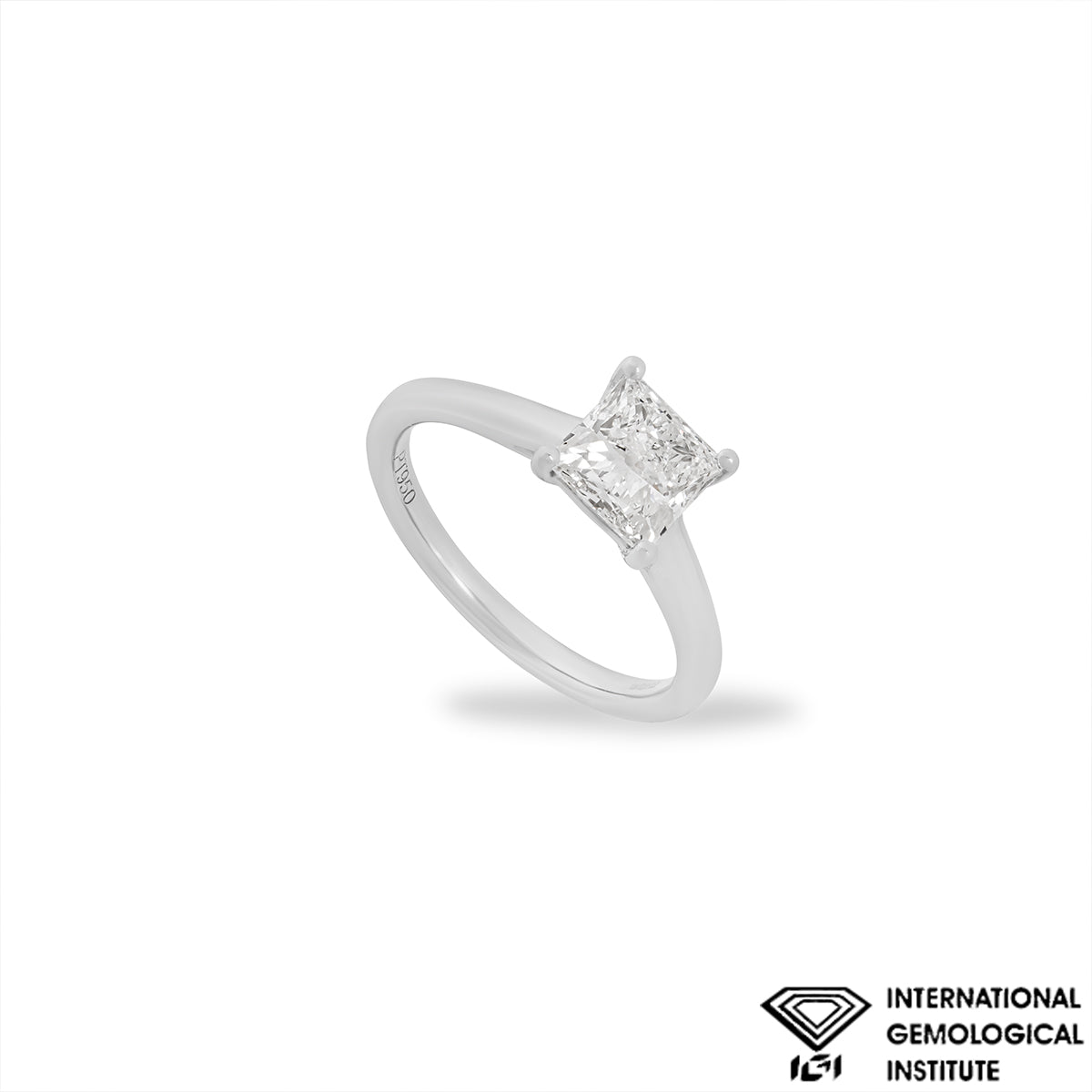 Platinum Princess Cut Lab Grown Diamond Ring 1.51CT G/VVS2