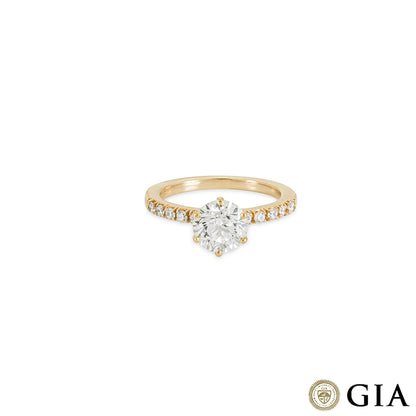 Yellow Gold Round Brilliant Cut Diamond Ring 1.57CT G/VS2