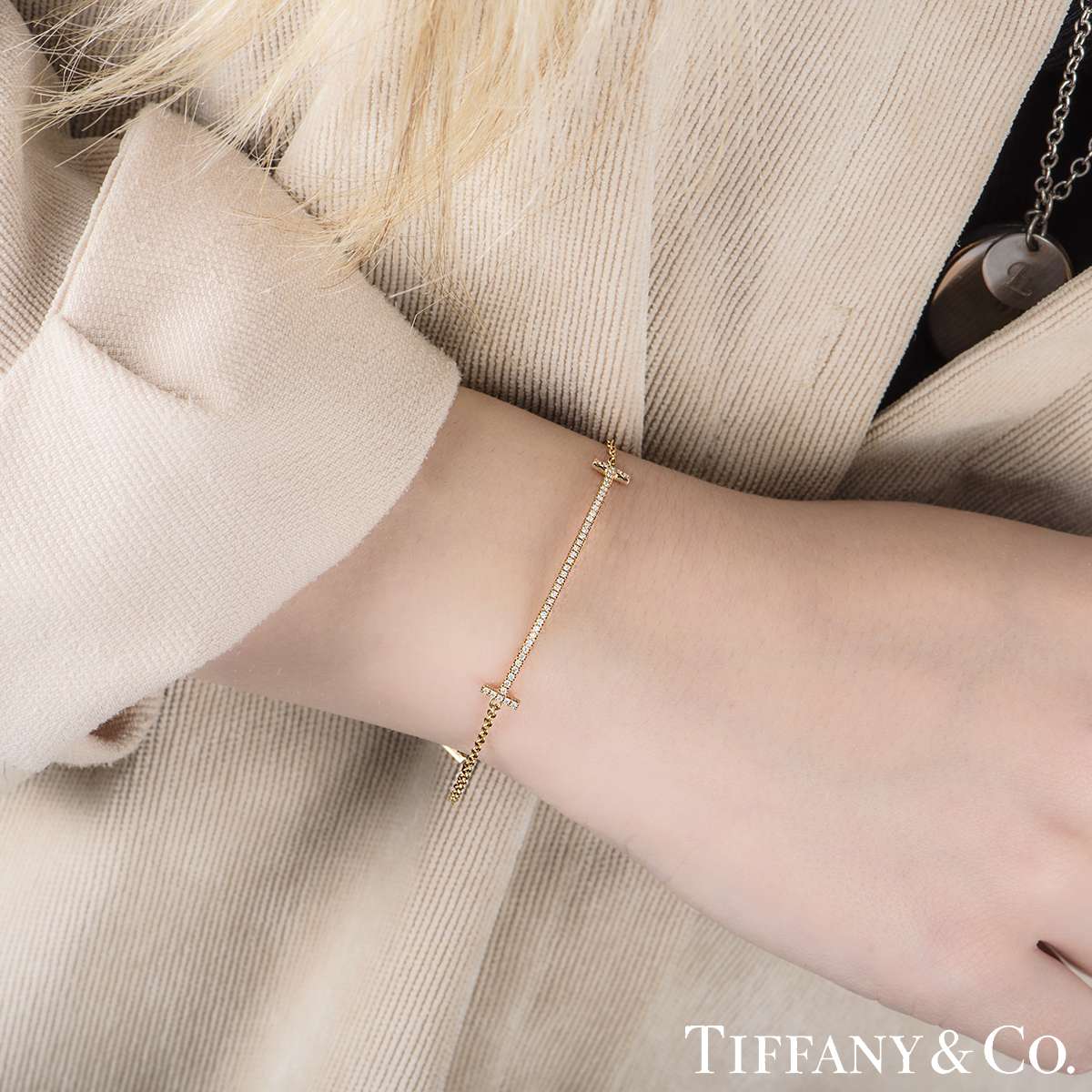 Tiffany & Co. Rose Gold Tiffany T Diamond Bracelet