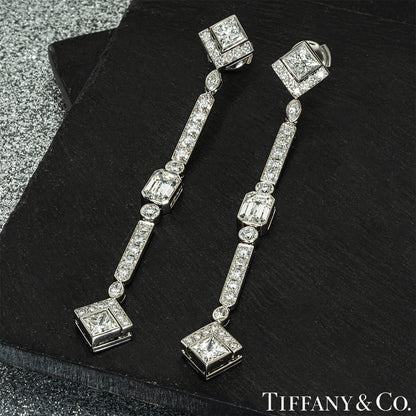 Tiffany & Co. Platinum Diamond Drop Earrings