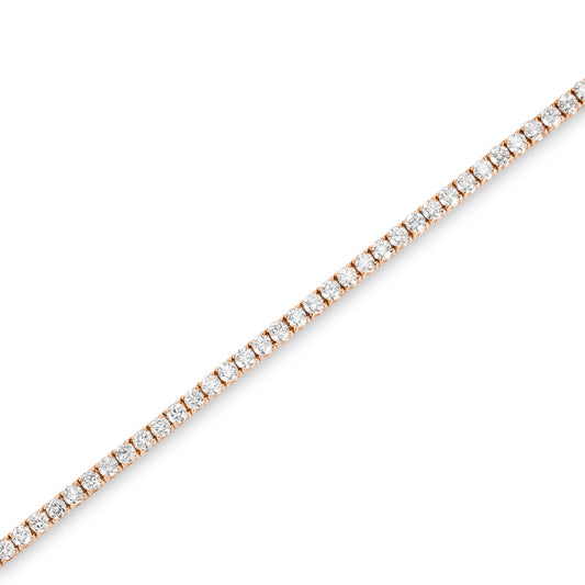 Rose Gold Diamond Tennis Bracelet 2.96CT Tdw