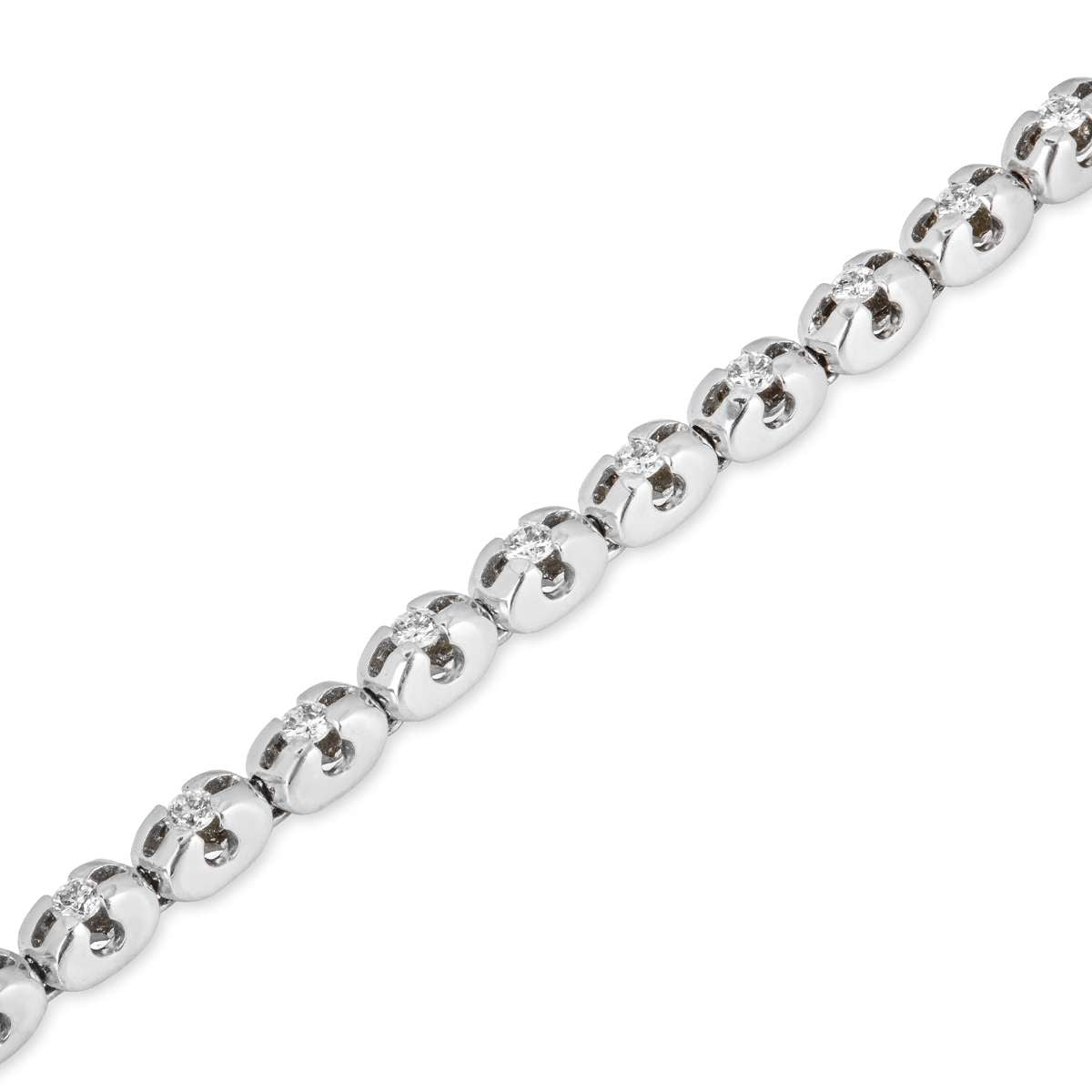 White Gold Diamond Tennis Bracelet 0.90CT Tdw