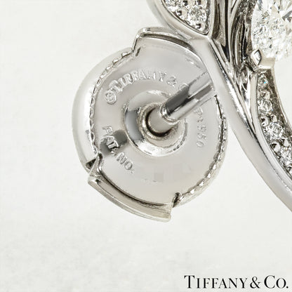 Tiffany & Co Platinum Victoria Diamond Vine Circle Earrings