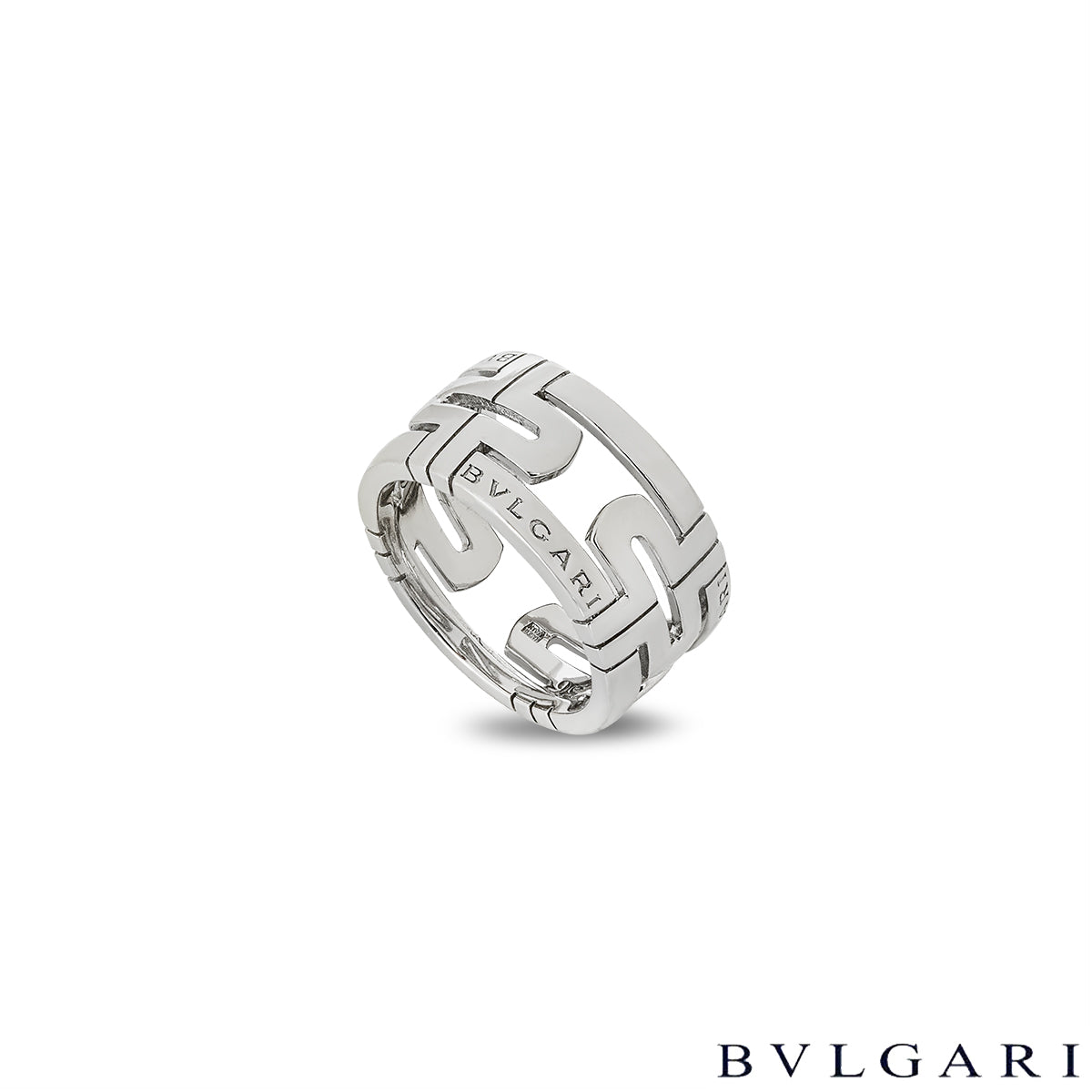 Bvlgari White Gold Parentesi Ring Size 56