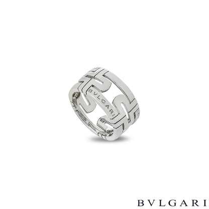 Bvlgari White Gold Parentesi Ring Size 56