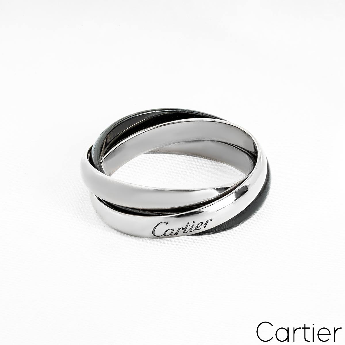 Cartier White Gold And Ceramic Trinity De Cartier Ring Size 63 B4234100