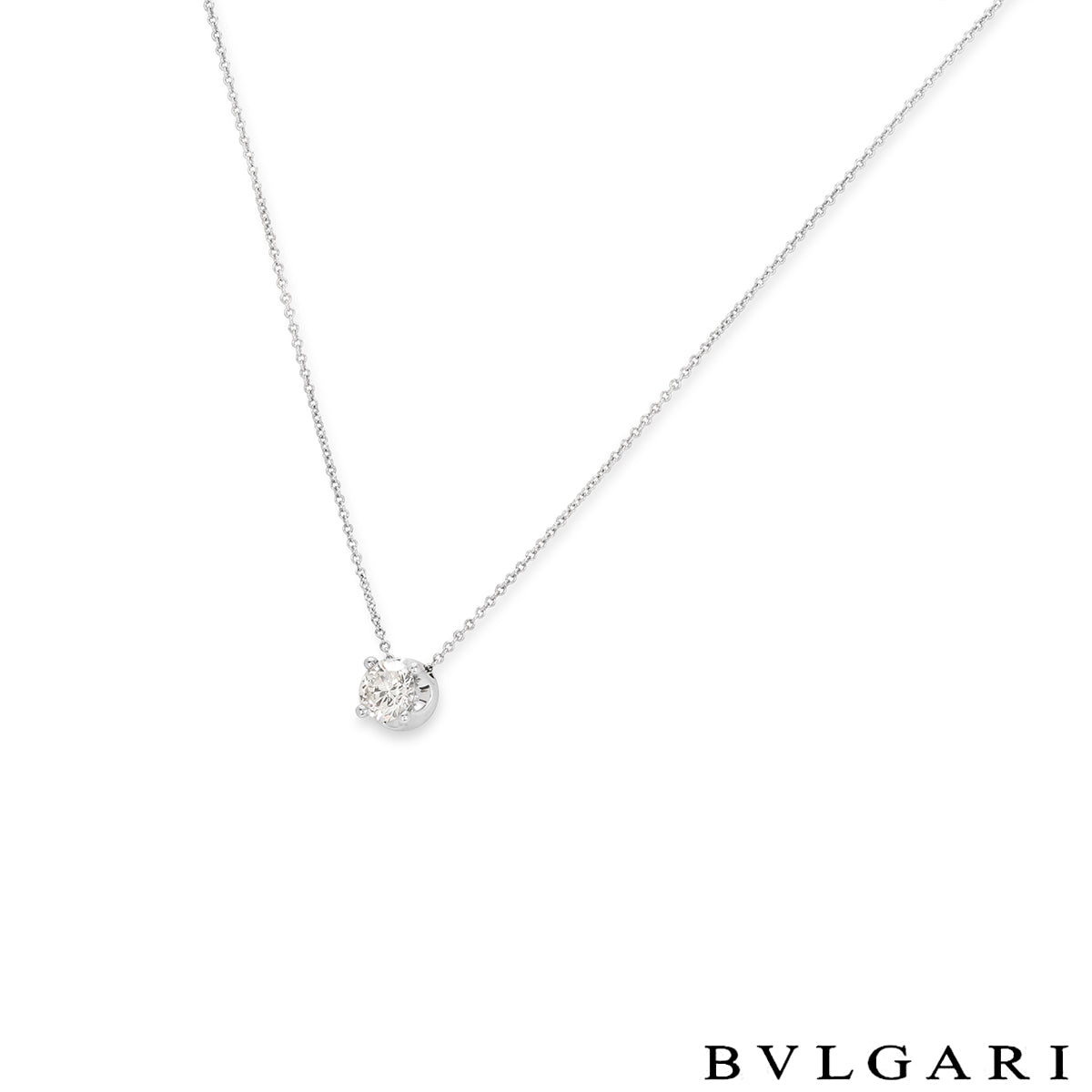 Bvlgari White Gold Diamond Corona Necklace 1.02CT H/if